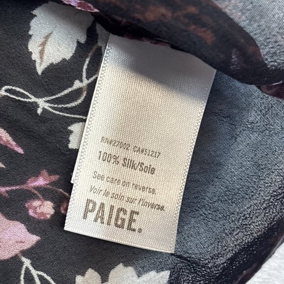 Paige 100% Silk Llara Floral Ruffle Blouse In Mauve Rose Multi Women's Sz XS - Picture 11 of 11